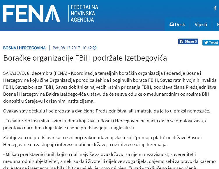 Faksimili podrške "Zelenih beretki" i Koordinacije boračkih organizacija Bakiru Izetbegoviću - Avaz