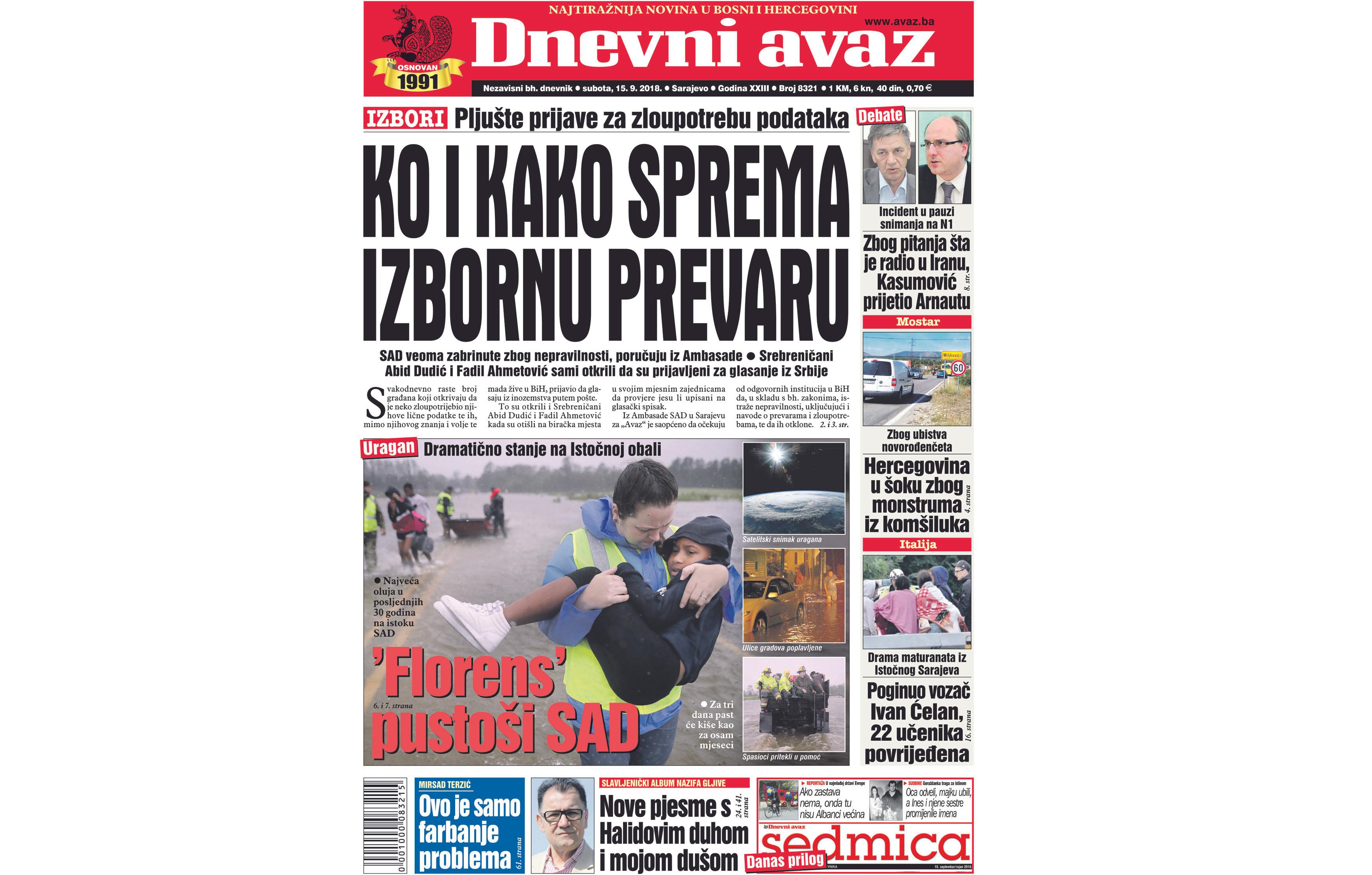 Danas u "Dnevnom avazu" čitajte: Ko i kako sprema izbornu prevaru