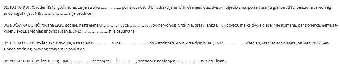 Generalije Đokića iz optužnice Tužilaštva Kantona Sarajevo: Jasno se vidi koja su godišta - Avaz