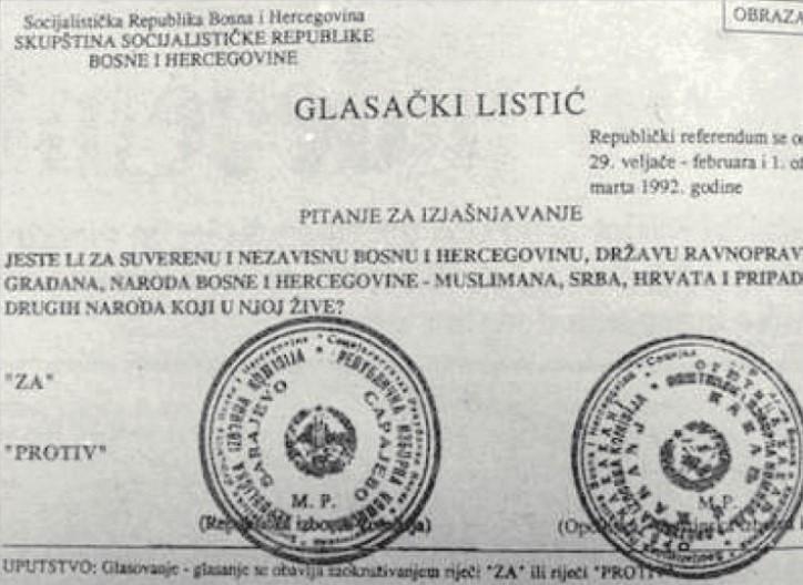 Referendumski listić: Građani glasali za suverenu BiH - Avaz