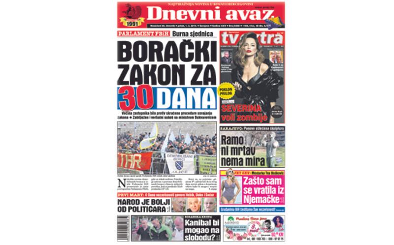 Danas u "Dnevnom avazu" čitajte: Borački zakon za 30 dana