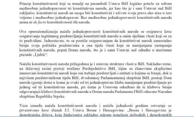 Faksimil dijela odgovora na pitanje EK: Čak se pozvali i na legitimno predstavljanje naroda - Avaz