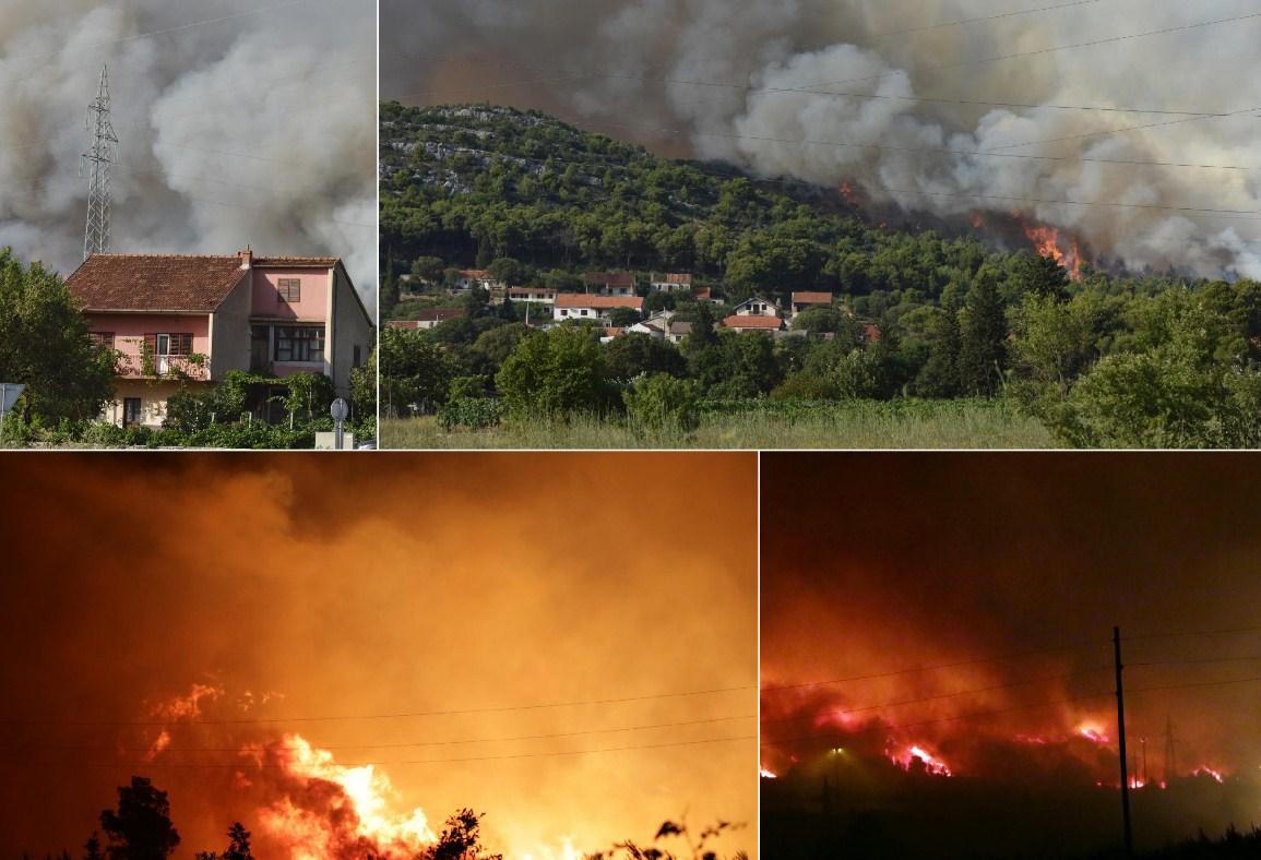 Požar i dalje bukti kod Šibenika: Vatra se rasplamsala u borovoj šumi, evakuirano stanovništvo