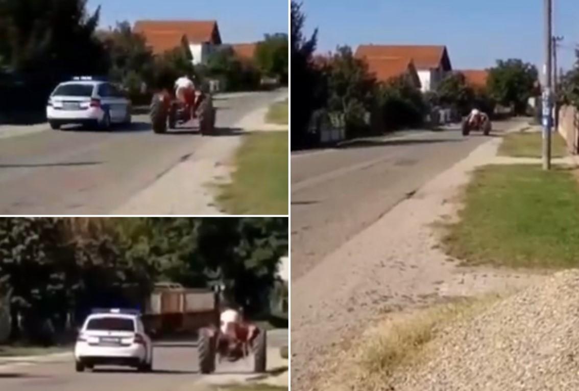 Pogledajte video neobične potjere: Traktorom u punoj brzini bježao od policije