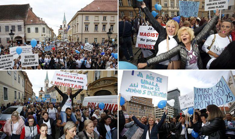 Protesti medicinskih sestara i tehničara u Hrvatskoj, zahtijevaju više plaće