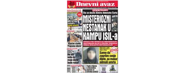 Danas u "Dnevnom avazu" čitajte: Misteriozni nestanak u kampu ISIL-a