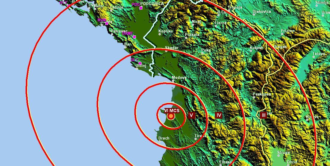 Opet se trese tlo: Jači zemljotres u Albaniji, osjetio se i u Crnoj Gori