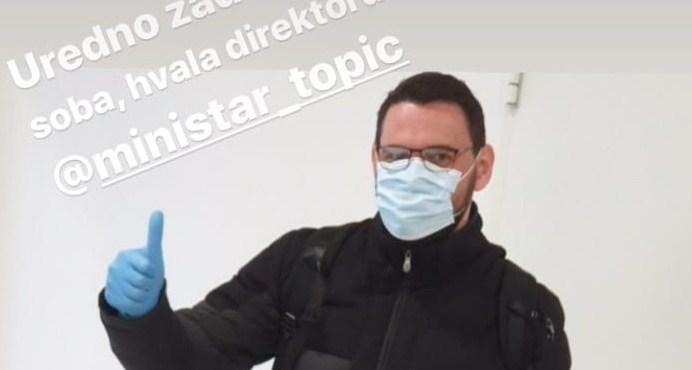 Ministar Klokić zadužio sobu u karantinu