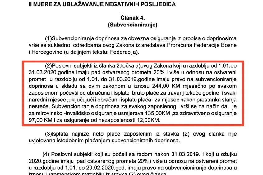 Član 4. zakona koji je predložila Vlada FBiH: Dokazati pad prihoda - Avaz