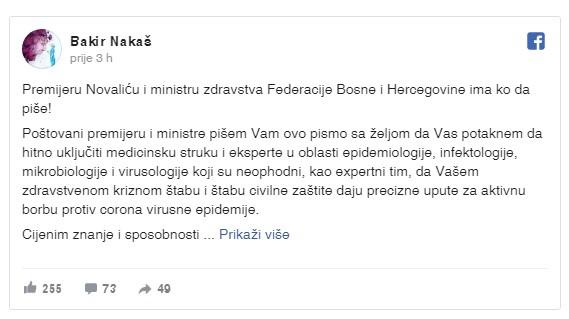 Objava na Facebooku - Avaz