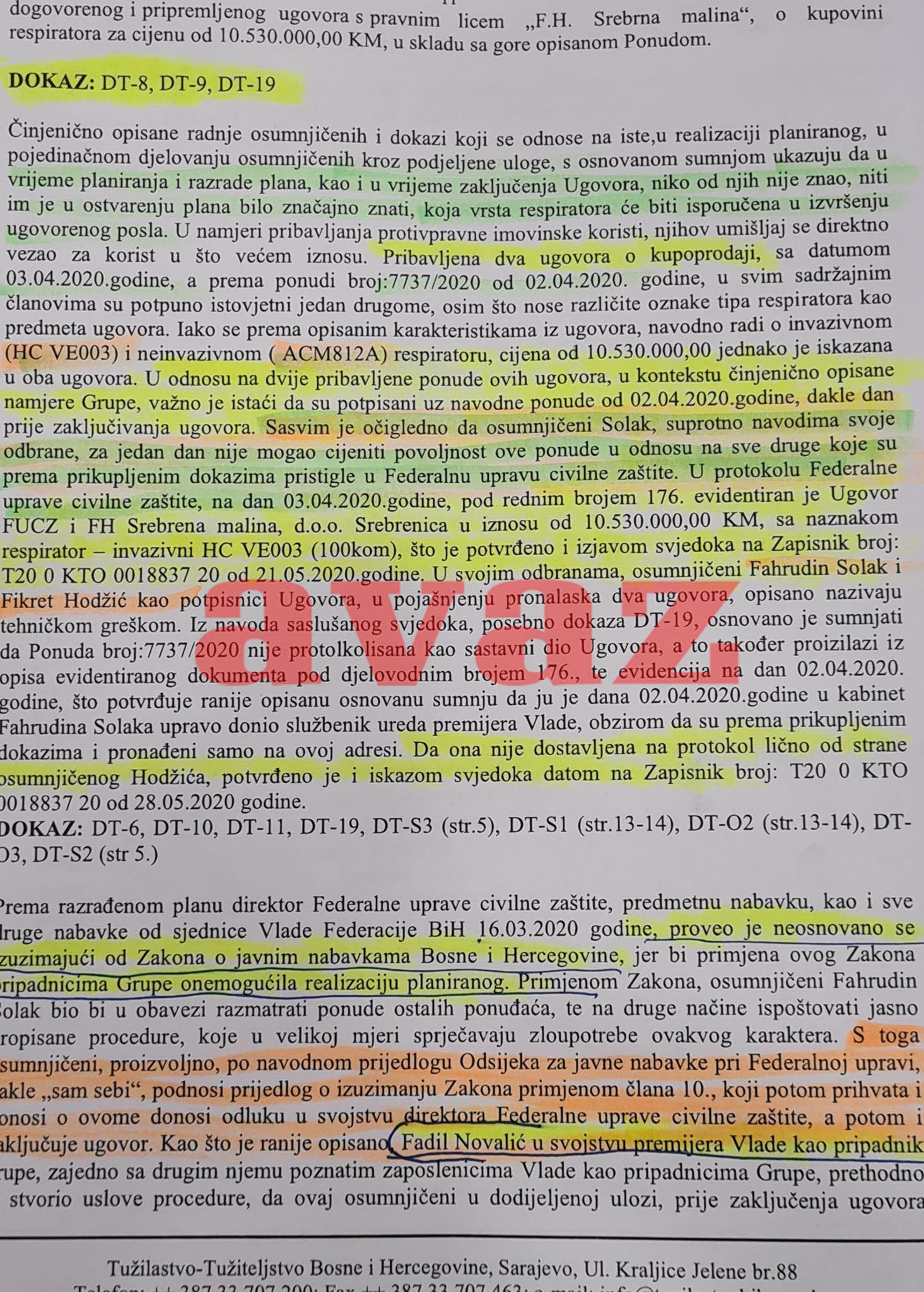 Faksimil Tužilaštva BiH otkrio kako je za jedan dan izabrana „Srebrena malina“ - Avaz