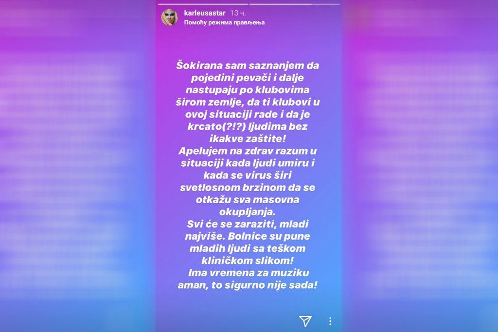 Jelenina objava na Instagramu - Avaz