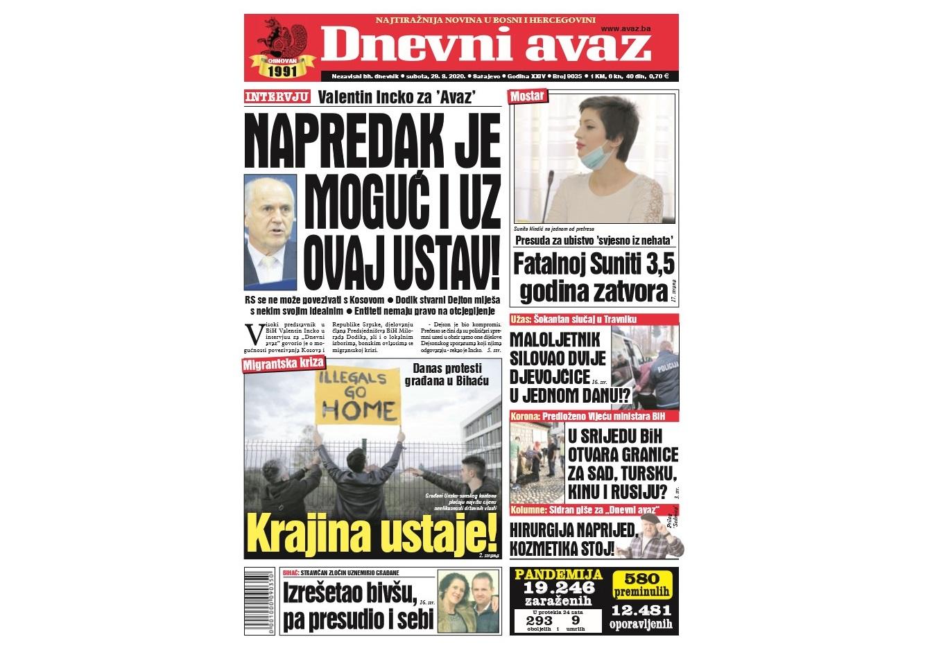 Danas u "Dnevnom avazu" čitajte: Napredak je moguć i uz ovaj ustav!