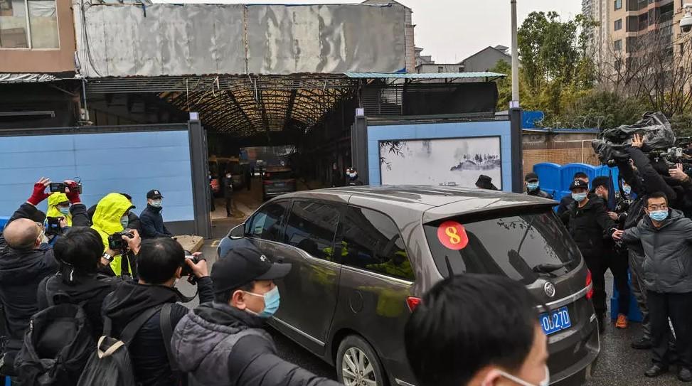 Members of a WHO team investigating the origins of Covid-19 arrived at the closed Huanan Seafood wholesale market in Wuhan on Sunday - Avaz