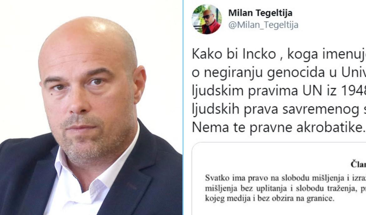 Disciplinski predmet protiv Tegeltije zbog stavova na društvenim mrežama