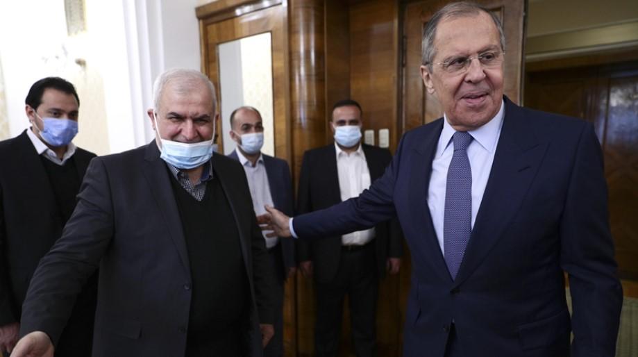 Russian Foreign Minister Sergey Lavrov meets Hezbollah's parliamentary group chairman Mohammad Raad in Moscow, Russia on March 15, 2021. - Avaz