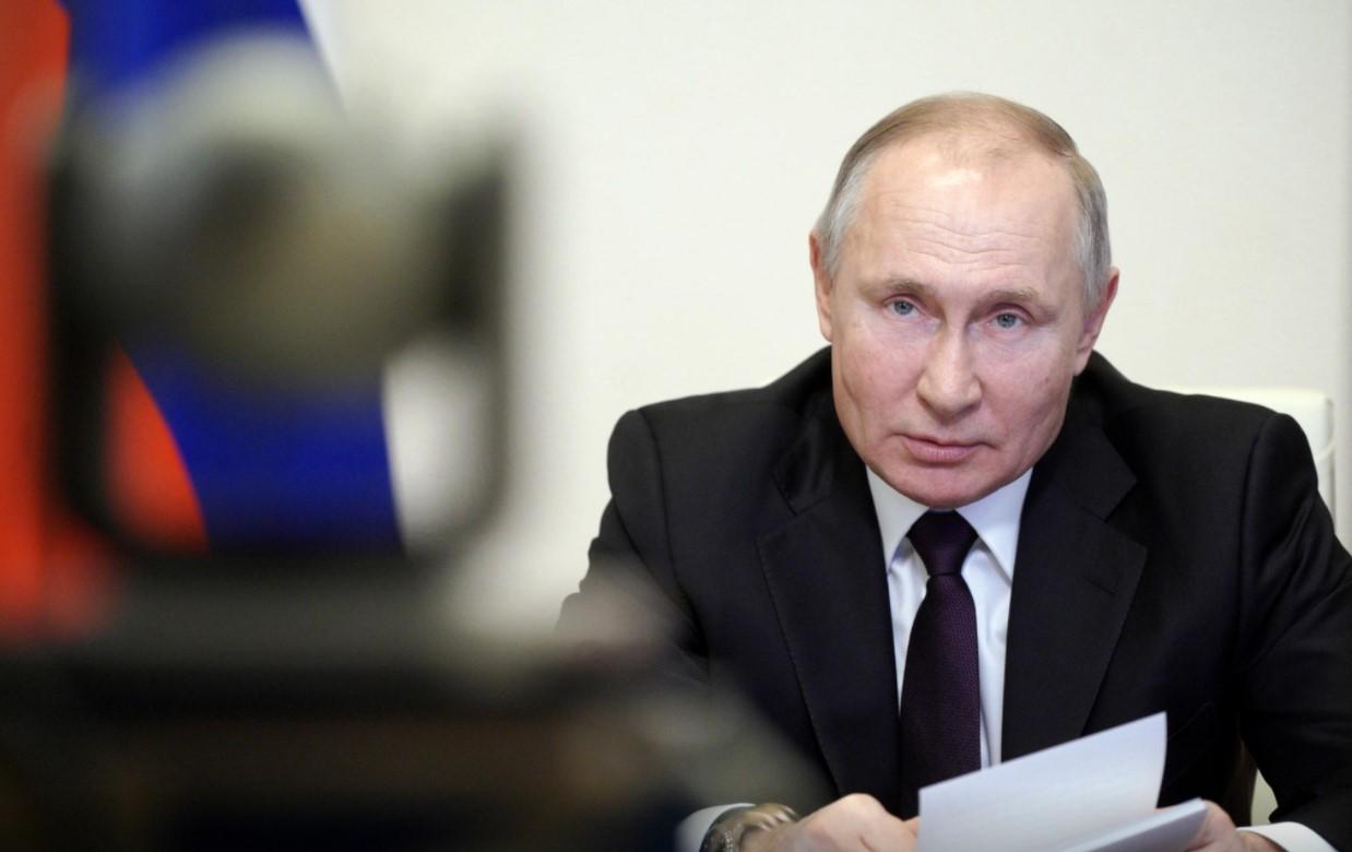 Russian President Vladimir Putin chairs a meeting on measures to boost investment activity, via a video link at the Novo-Ogaryovo state residence outside Moscow, Russia March 11, 2021. - Avaz