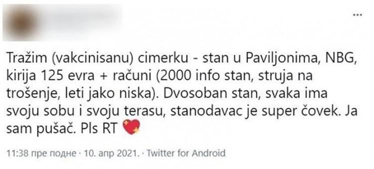 Objava na Twitteru - Avaz