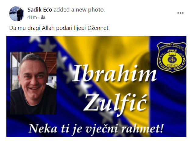 Tužnu vijest objavio Sadik Ećo - Avaz