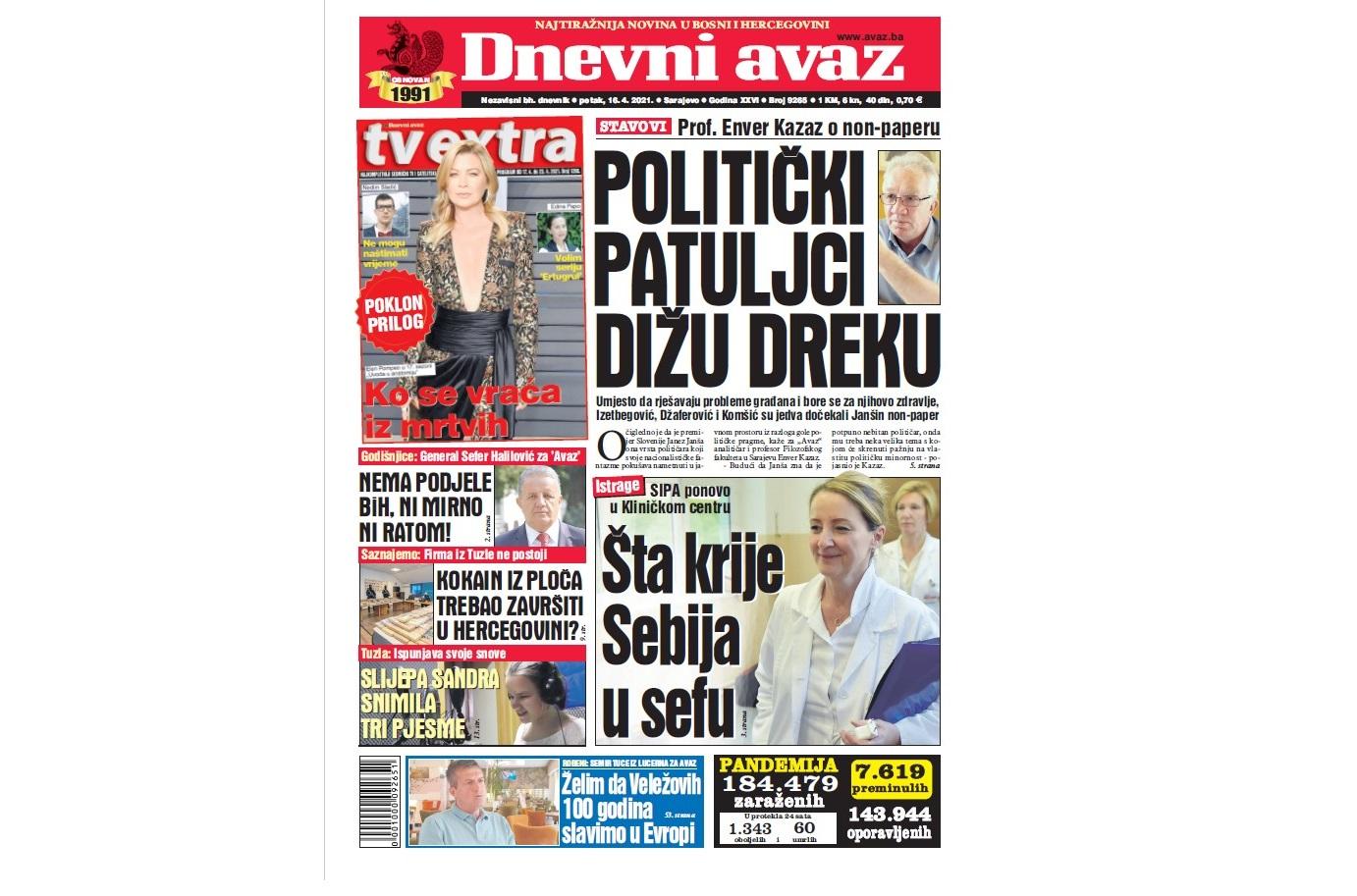 Danas u "Dnevnom avazu" čitajte: Politički patuljci dižu dreku