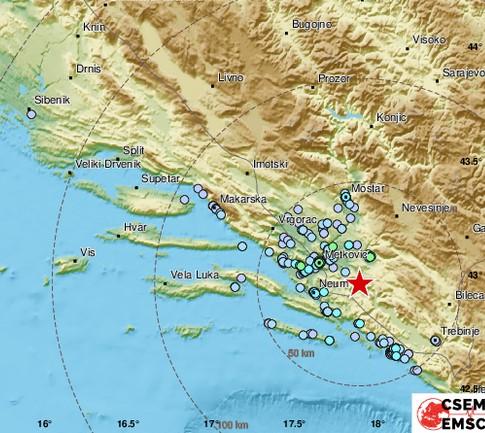 Zemljotres u Hercegovini uznemirio građane Stoca, Trebinja i Neuma