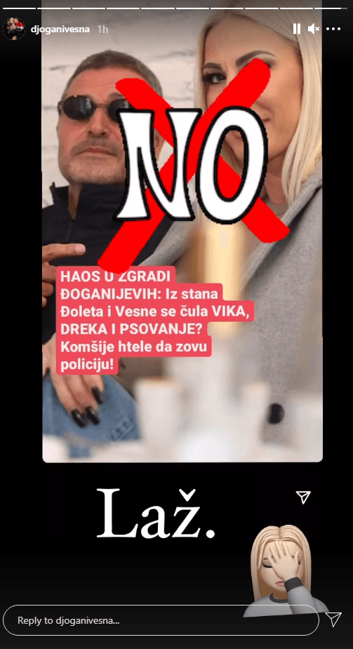 Objava Vesne Đogani na Instagramu - Avaz