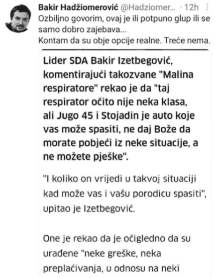 Neke od reakcija : Ovaj ili je potpuno glup... - Avaz