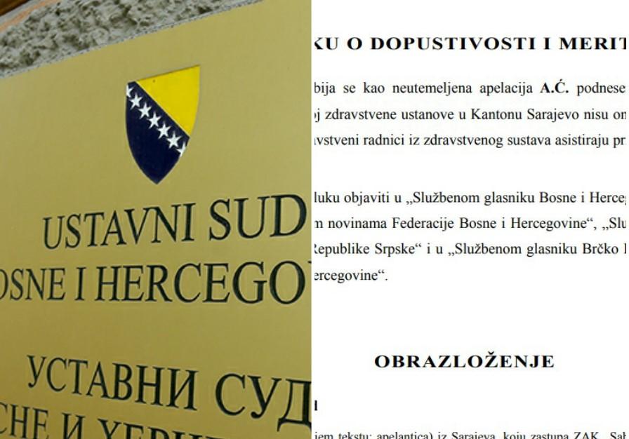 Sarajka tražila da se zbog korone porodi kod kuće, uputila tužbu Ustavnom sudu BiH