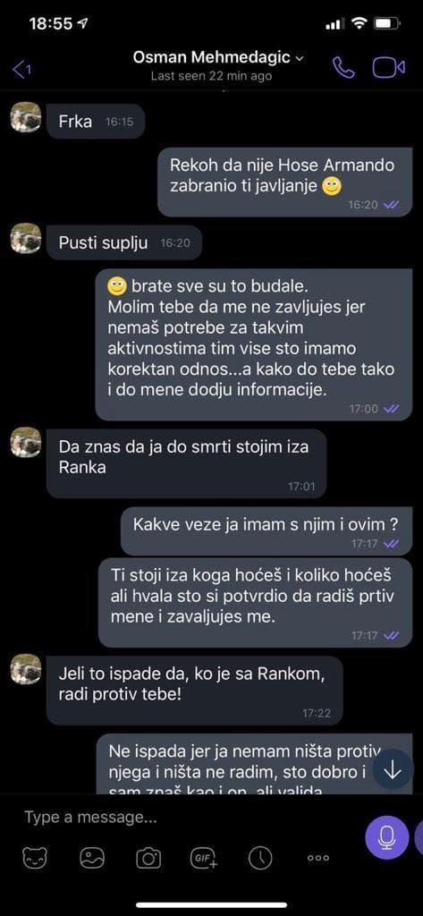 Poruke koje je Osmica pisao tada dobrom i zajedničkom prijatelju njega i Ranka Debevca, prof. dr. Muhamedu Ajanoviću, s kojima je upoznato i Tužilaštvo BiH: „Da znaš da ja do smrti stojim iza Ranka“ - Avaz