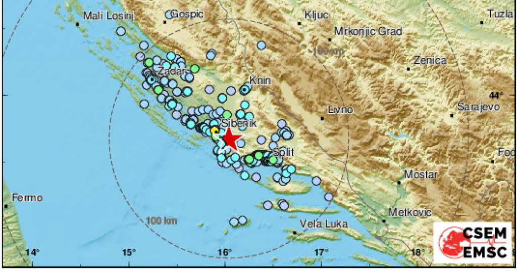 Jak zemljotres jutros pogodio Šibenik