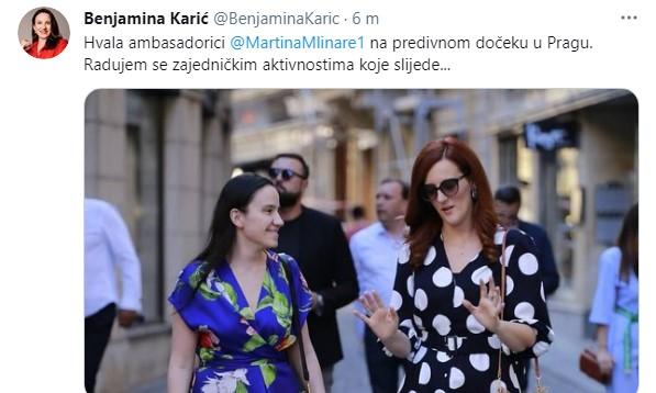 Objava Karić na Twitteru - Avaz