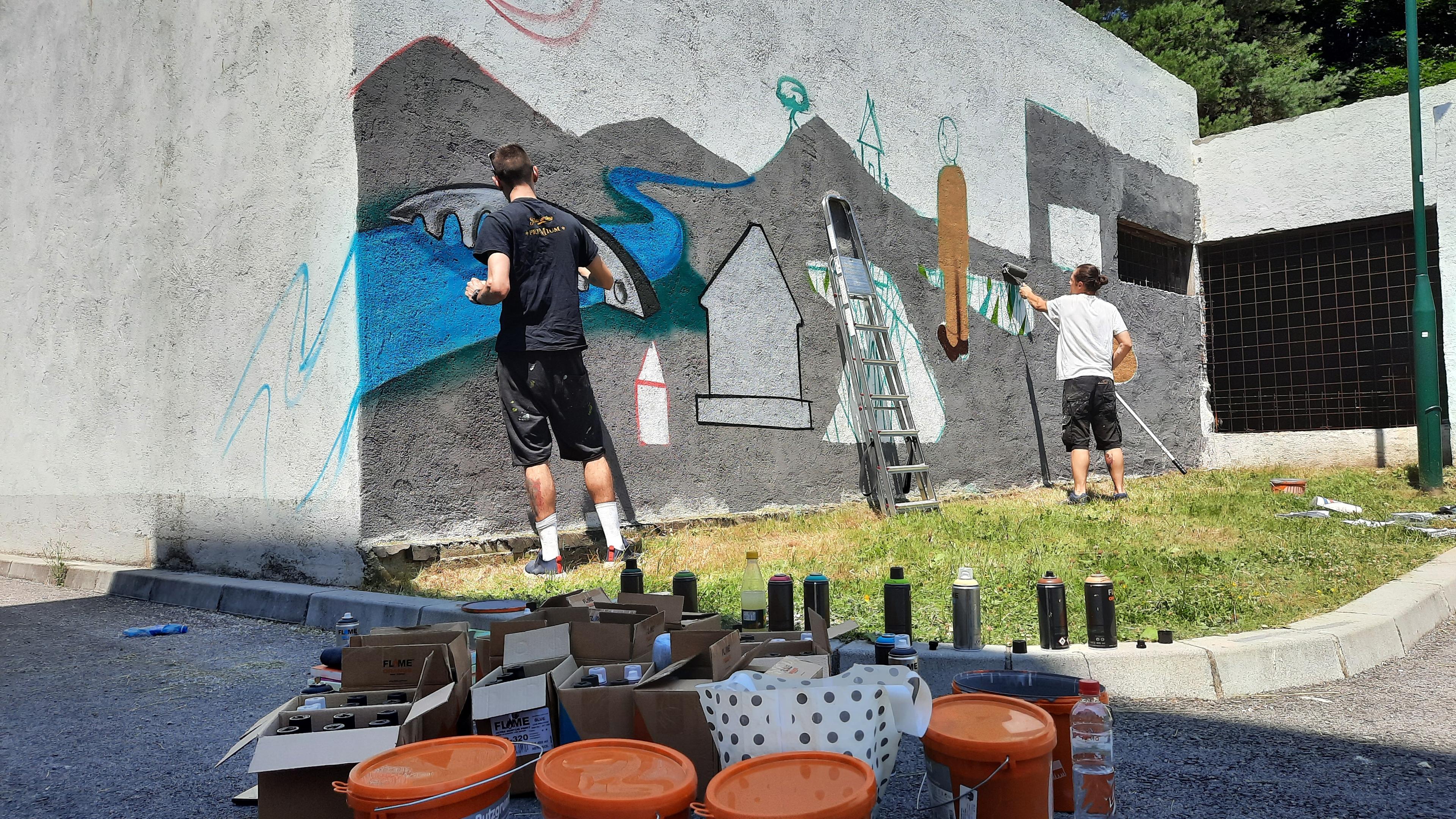 Mural "Naši heroji" na Vilsonovom šetalištu posvećen bh. velikanima književnosti