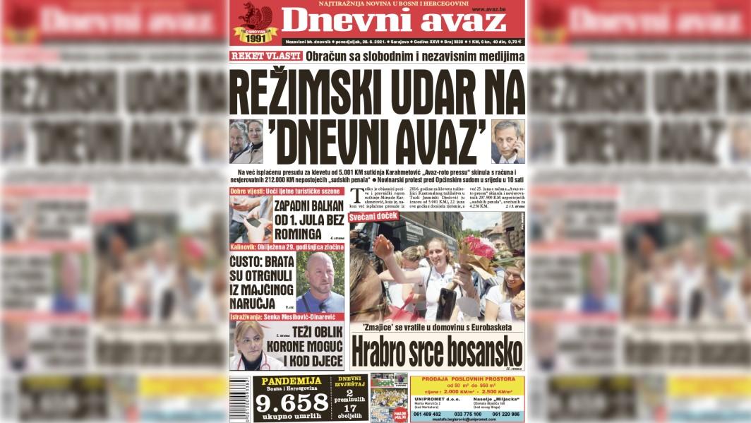 Režimski udar na "Dnevni avaz"