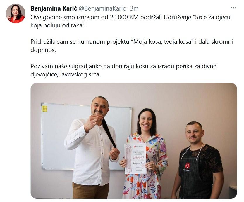 Objava na Twitteru - Avaz