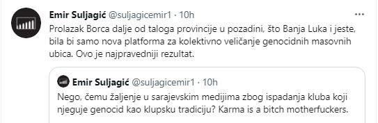 Objava na Twitteru - Avaz