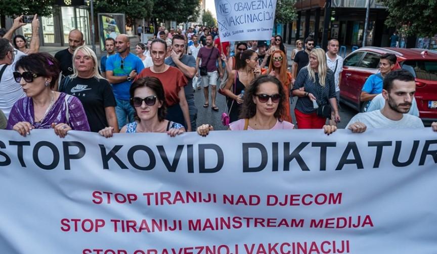 Podgorica: Održan protest zbog epidemioloških mjera