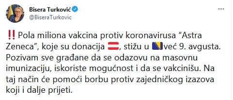 Status ministrice Turković - Avaz