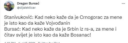 Tvit Dragana Bursaća - Avaz