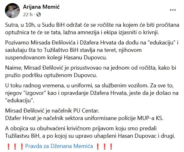 Status Arijane Memić - Avaz