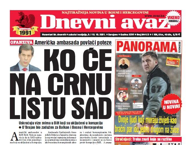 U dvobroju "Dnevnog avaza" čitajte: Ko će na crnu listu SAD