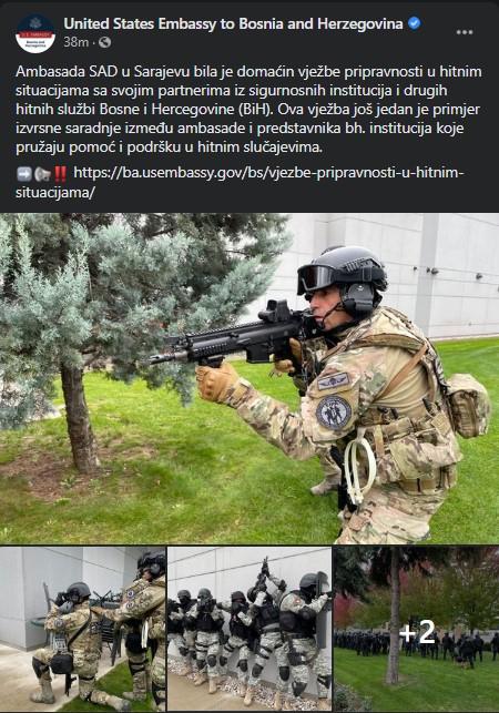 Objava Ambasade SAD na Facebooku - Avaz