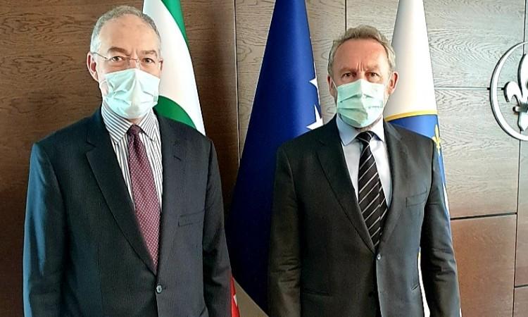 Turski ambasador u BiH Sadik Babur Girgin i Bakir Izetbegović - Avaz