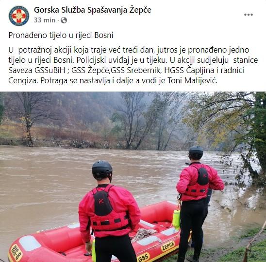 Objava GSS Žepče na Facebooku - Avaz