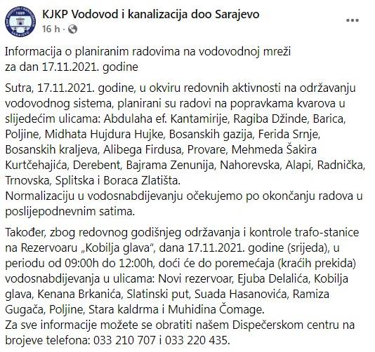 Saopćenje VIK-a - Avaz