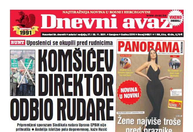 U dvobroju “Dnevnog avaza” čitajte: Komšićev direktor odbio rudare