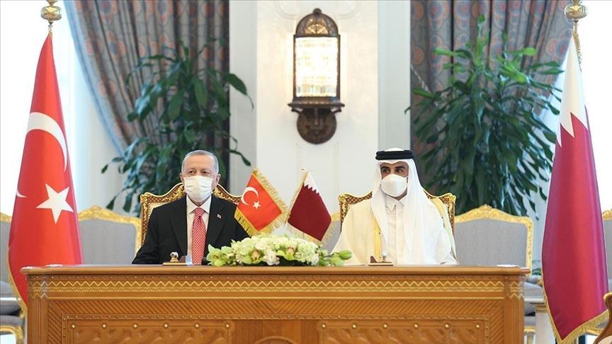 Recep Tayyip Erdogan and Sheikh Tamim bin Hamad Al Thani - Avaz