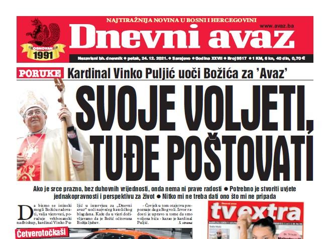 Danas u "Dnevnom avazu" čitajte: Svoje voljeti, tuđe poštovati