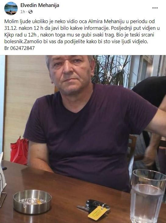 Objava Elvedina Mehanije na Facebooku - Avaz