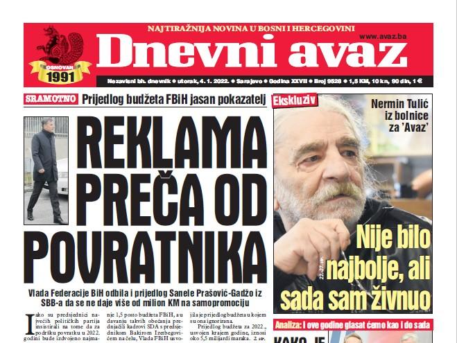 Danas u "Dnevnom avazu" čitajte: Reklama preča od povratnika