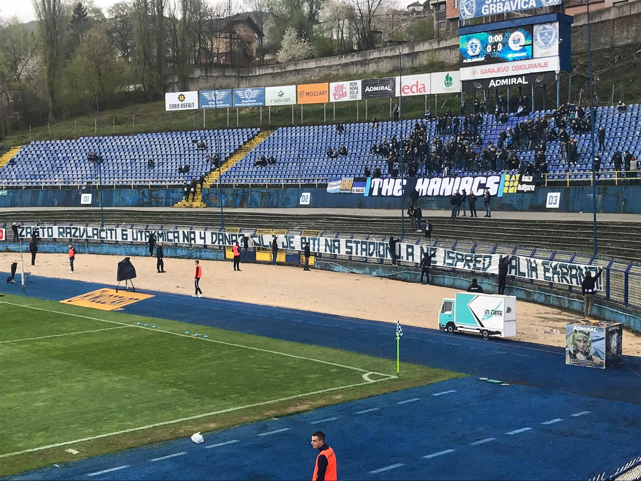 Poruka navijača Želje na južnoj tribini - Avaz